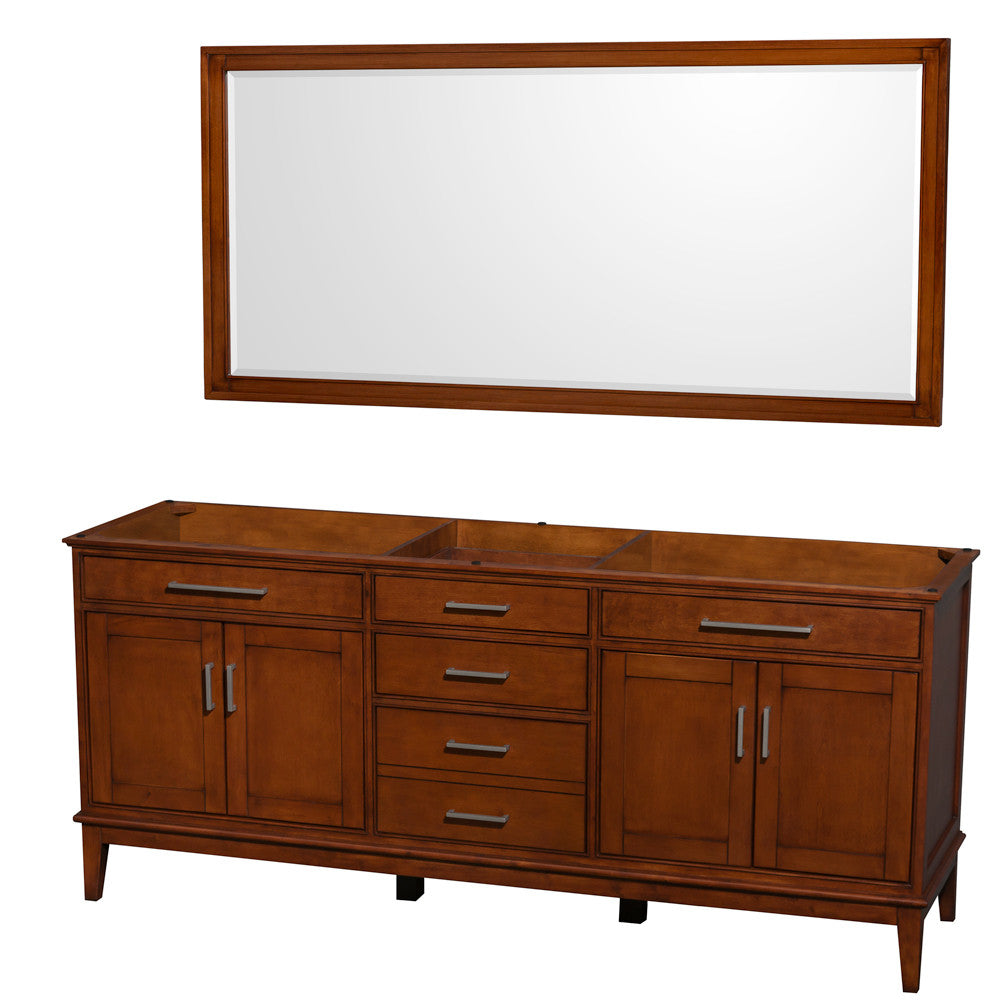 Hatton 80-Inch Double Bathroom Vanity - Light Chestnut