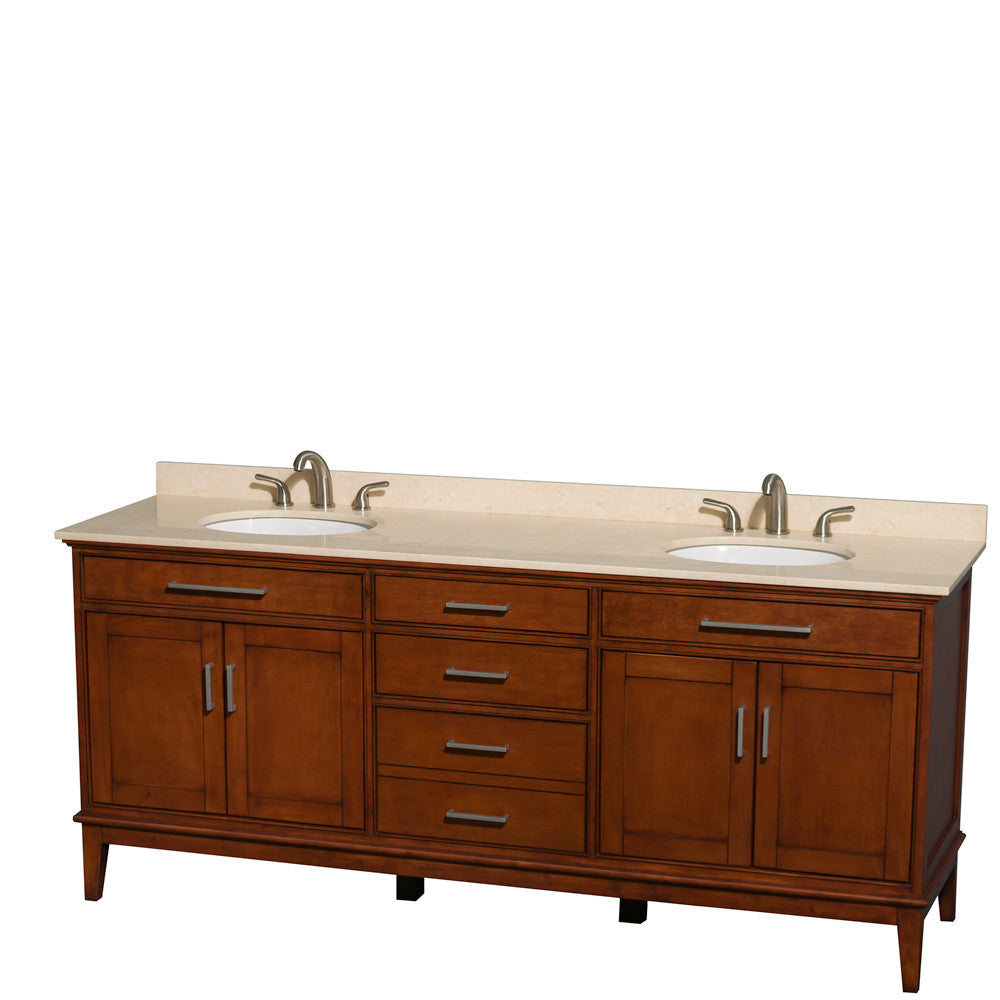 Hatton 80-Inch Double Bathroom Vanity - Light Chestnut