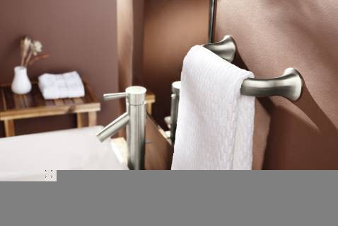 MOEN Fina brushed nickel towel bar/towel ring