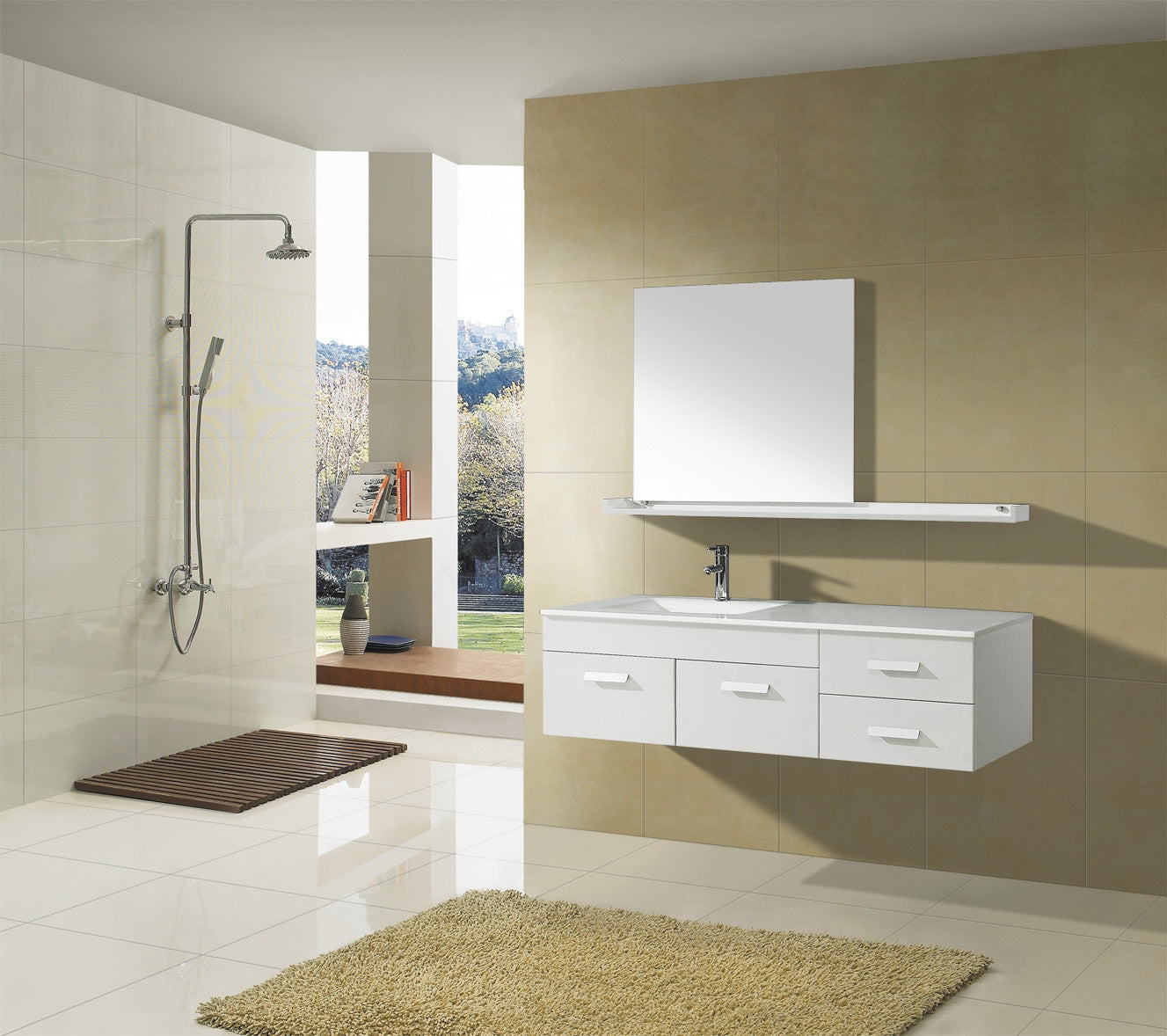 Aquamoon Janeiro 59 Modern Bathroom Vanity Set - White