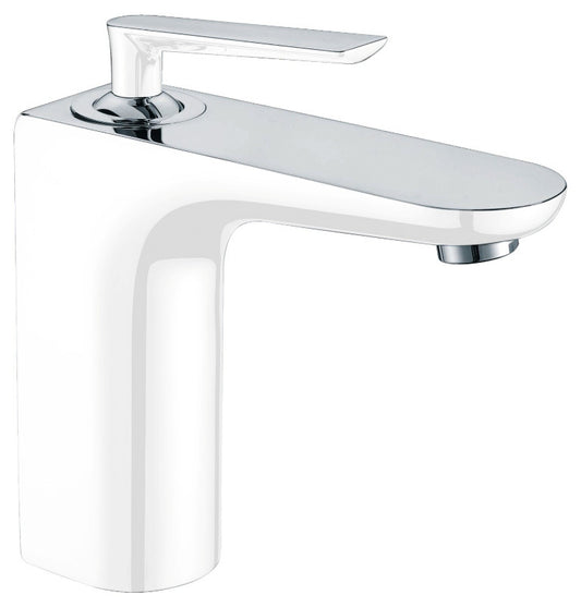 Aqua Decor Madrid Short Single Hole Mount Bathroom Vanity Faucet - White