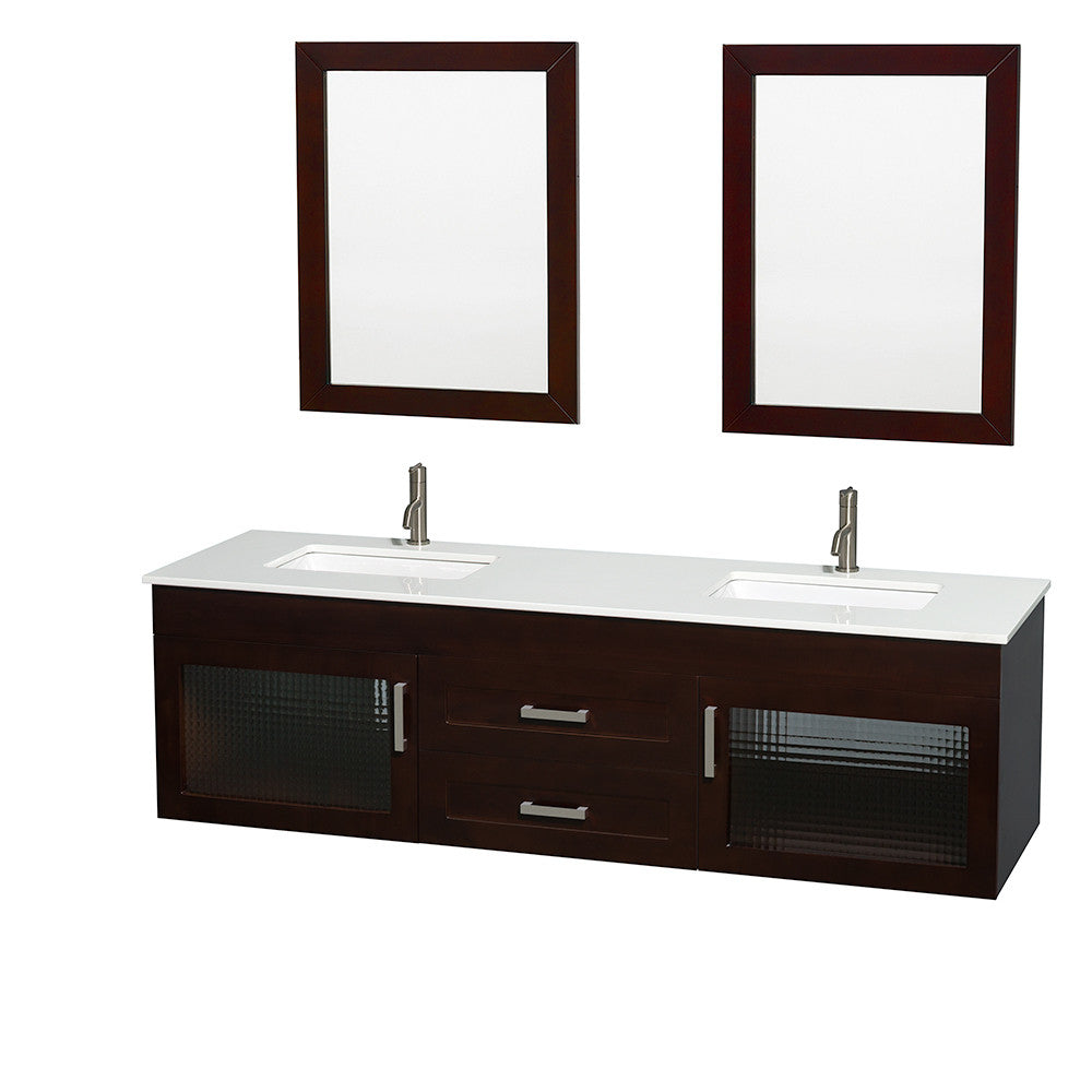 WYNDHAM COLLECTION Manola 72" Double Wall-Mounted Bathroom Vanity Set - Espresso