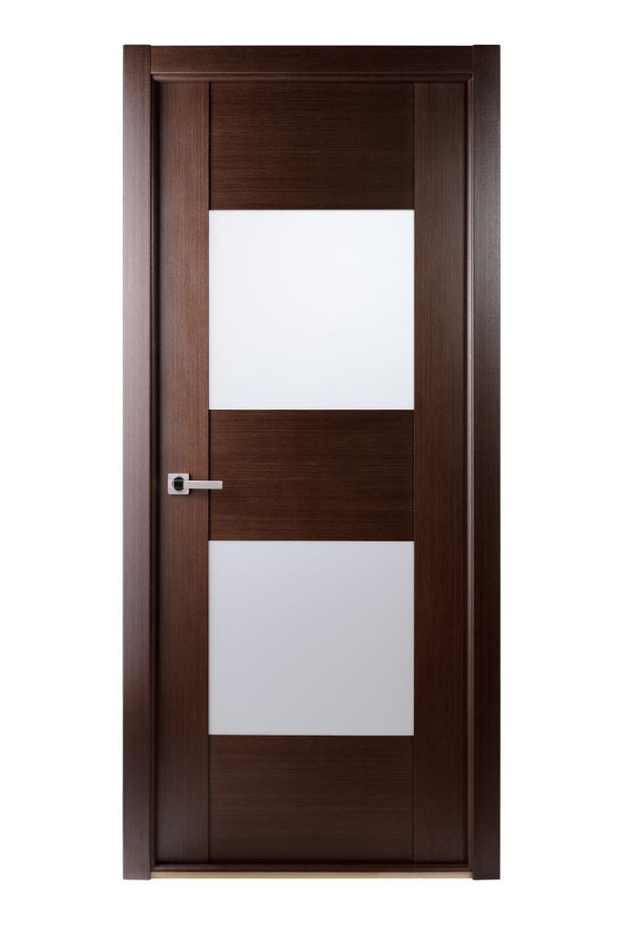 Maxima 204 Interior Door In A Wenge Finish W/ Frosted Glass Panels