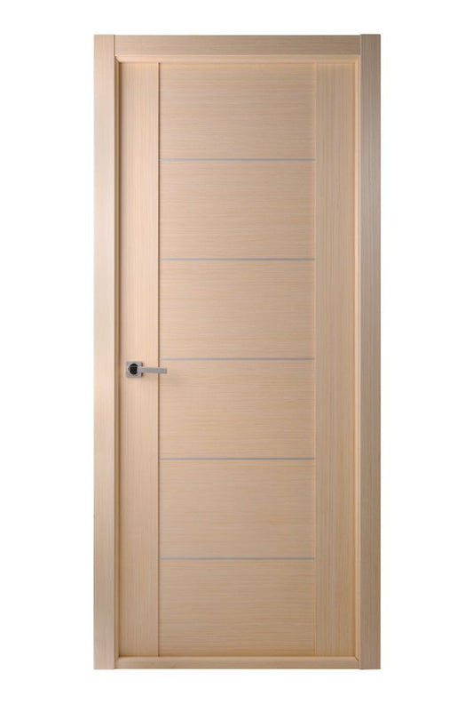 Maximum 201 Interior Door In A Bleach Oak Finish W/ Aluminum Strips