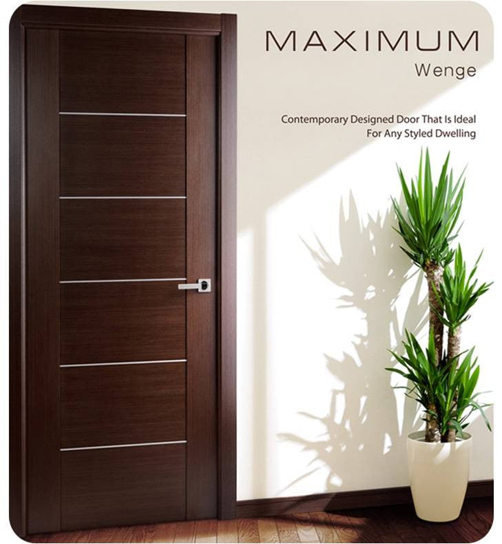 Maximum 201 Interior Door In A Wenge Finish W/ Aluminum Strips