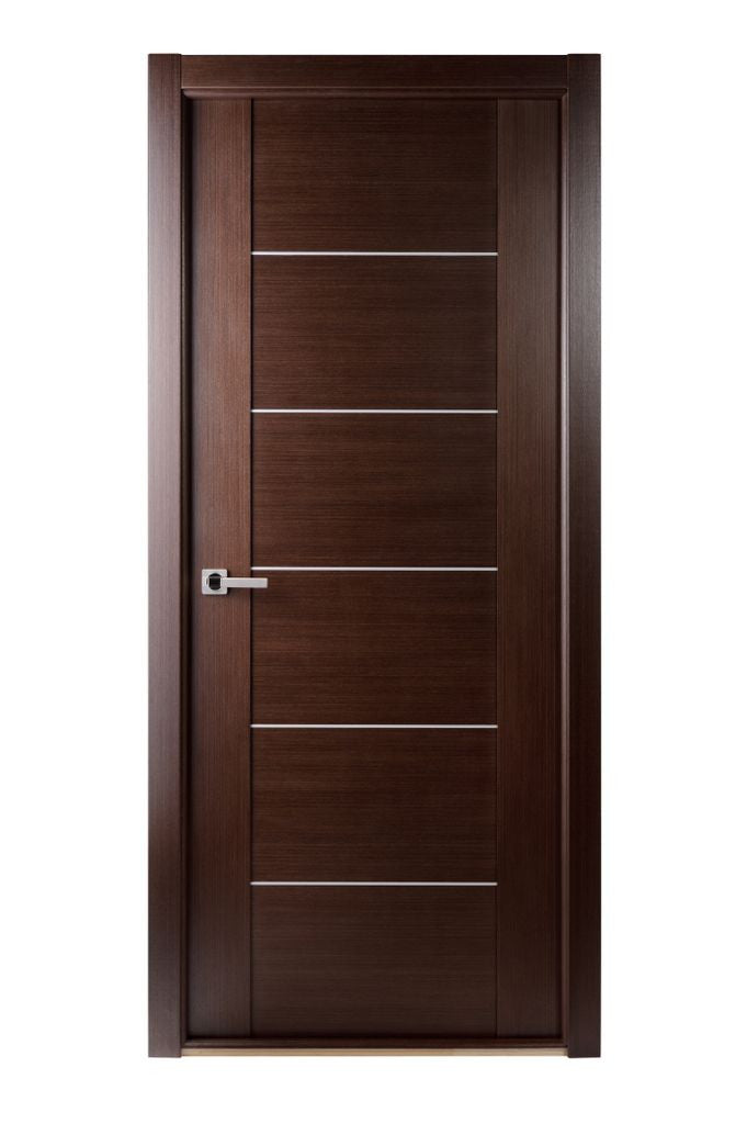 Maximum 201 Interior Door In A Wenge Finish W/ Aluminum Strips