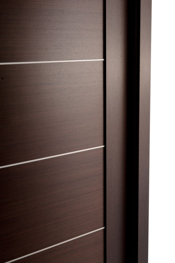 Maximum 201 Interior Door In A Wenge Finish W/ Aluminum Strips