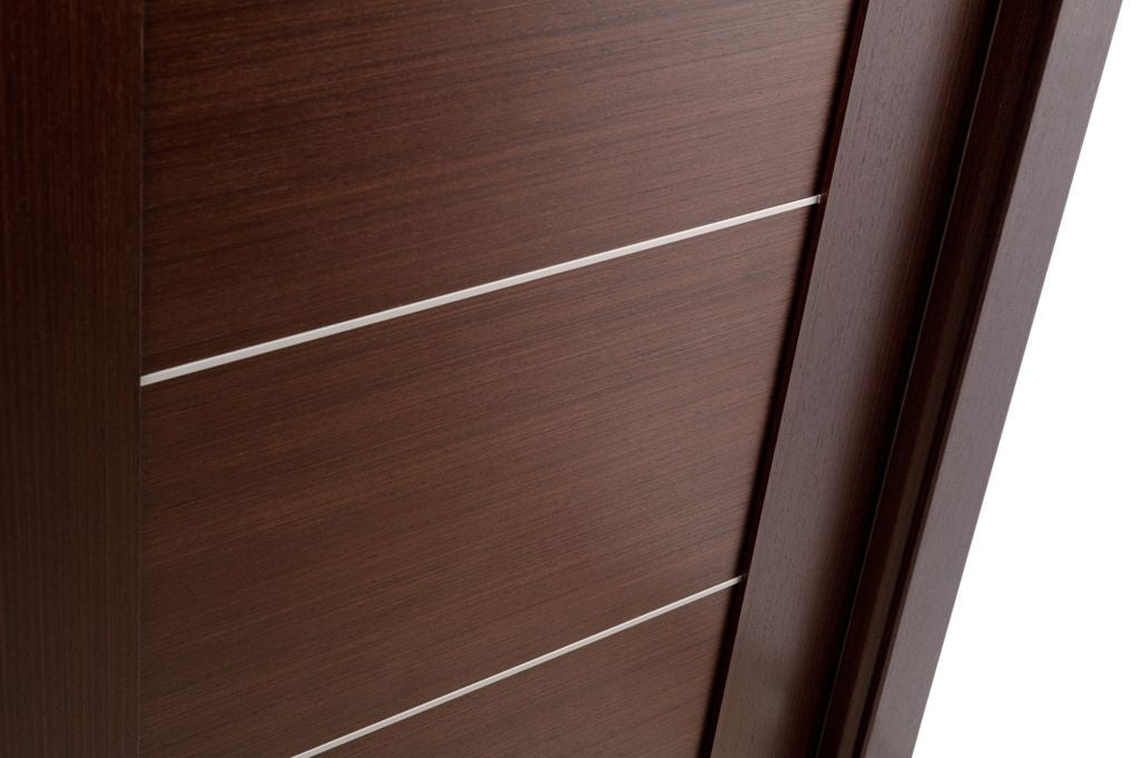 Maximum 201 Interior Door In A Wenge Finish W/ Aluminum Strips