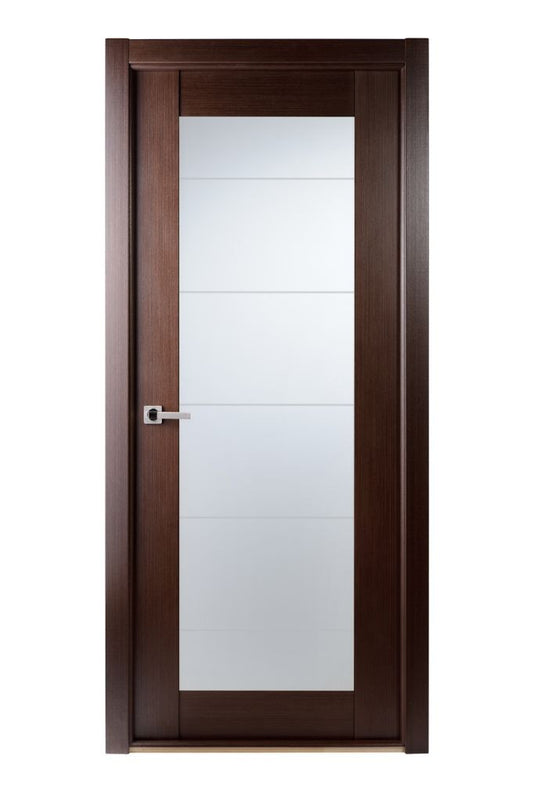 Maximum 209 Interior Door In A Wenge Finish W/ Frosted Glass