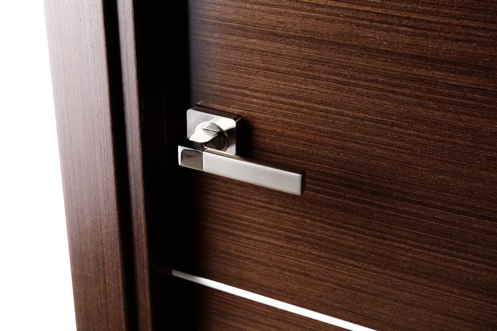 Mia Interior Door In A Wenge Finish W/ Silver Strips