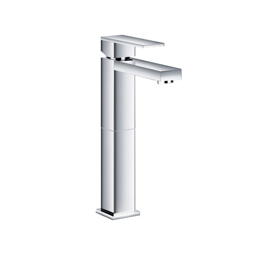 Aqua Decor Milan Tall Single Hole Mount Modern Bathroom Vanity Faucet - Chrome Or Brushed Nickel