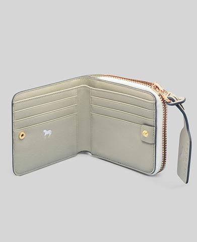 Bi-Colour Mini Block Wallet in Blush / Pistachio