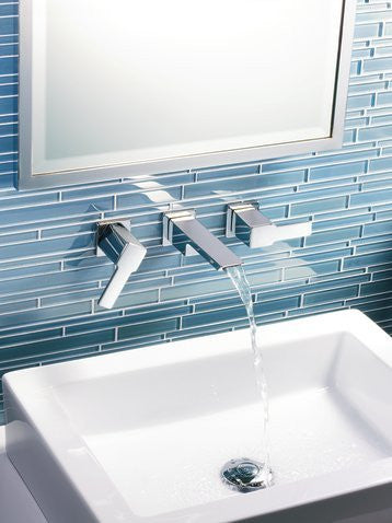 MOEN 90 Degree Chrome Two-Handle Wall Mount Bathroom Faucet