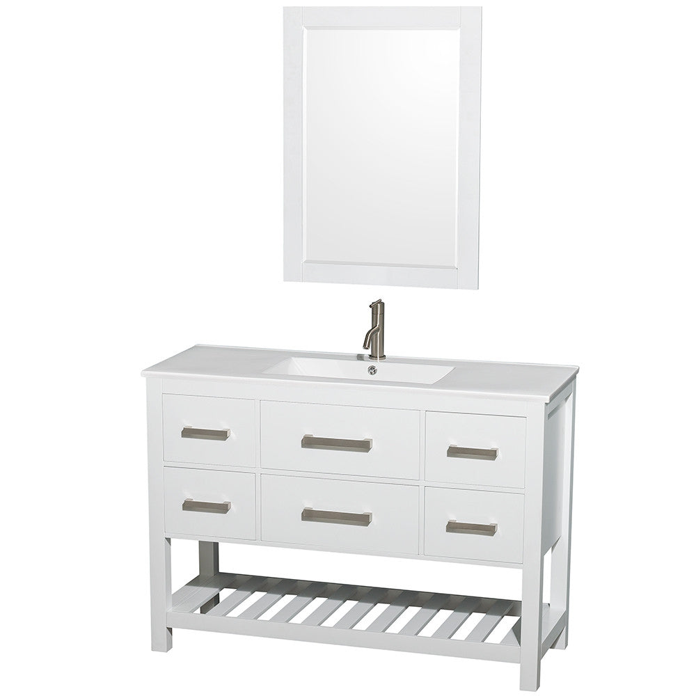 WYNDHAM COLLECTION Natalie 48-Inch Single Bathroom Vanity Set - White