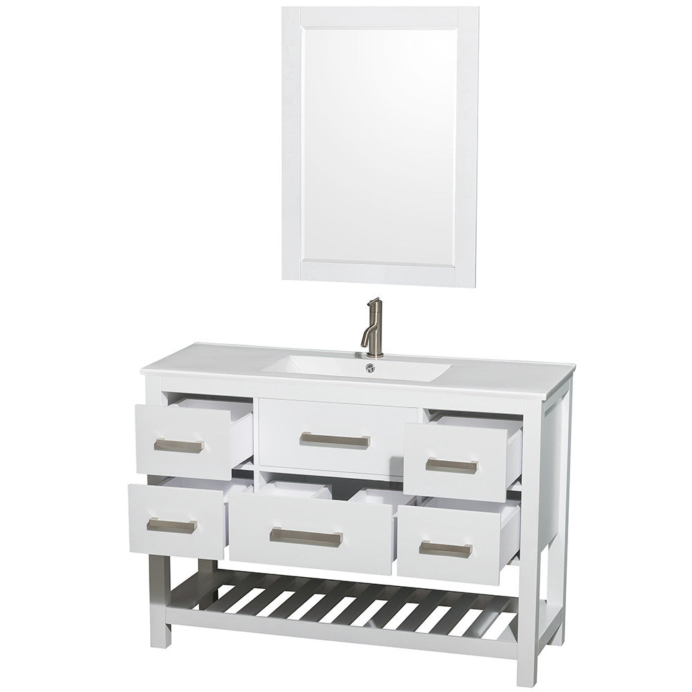 WYNDHAM COLLECTION Natalie 48-Inch Single Bathroom Vanity Set - White