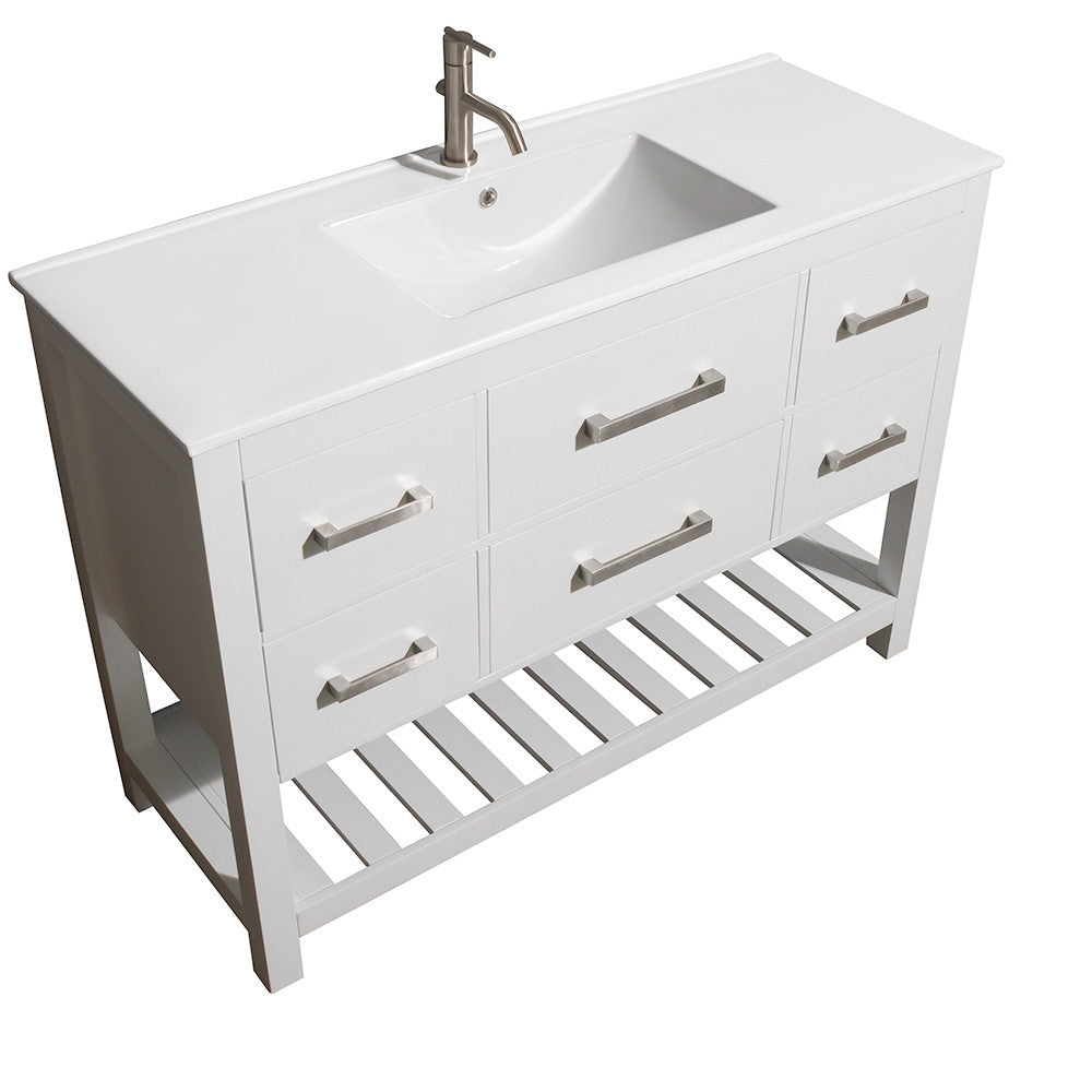 WYNDHAM COLLECTION Natalie 48-Inch Single Bathroom Vanity Set - White