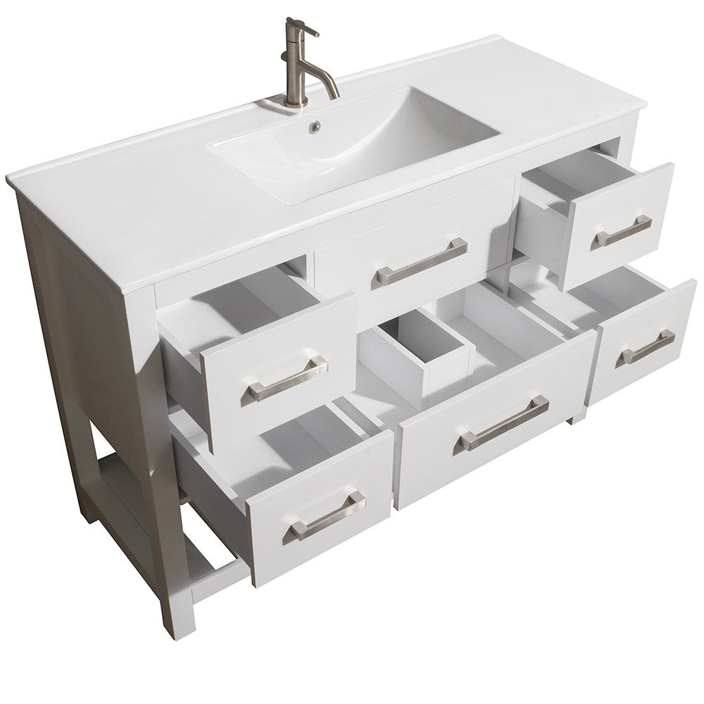 WYNDHAM COLLECTION Natalie 48-Inch Single Bathroom Vanity Set - White