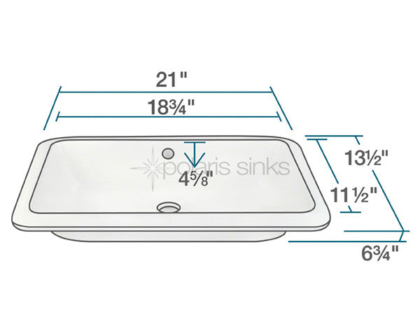 POLARIS P2181UW Porcelain Bathroom Undermount Sink - White