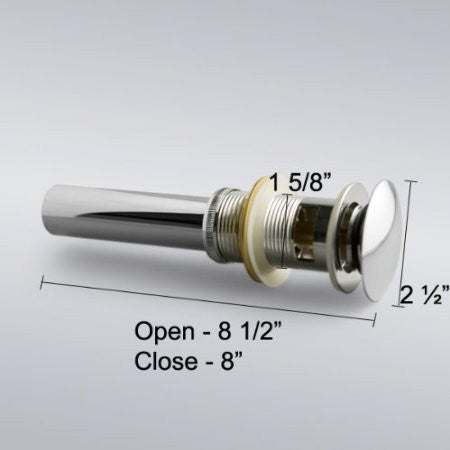 Aqua Decor Pop Up Drain With Overflow (Chrome)