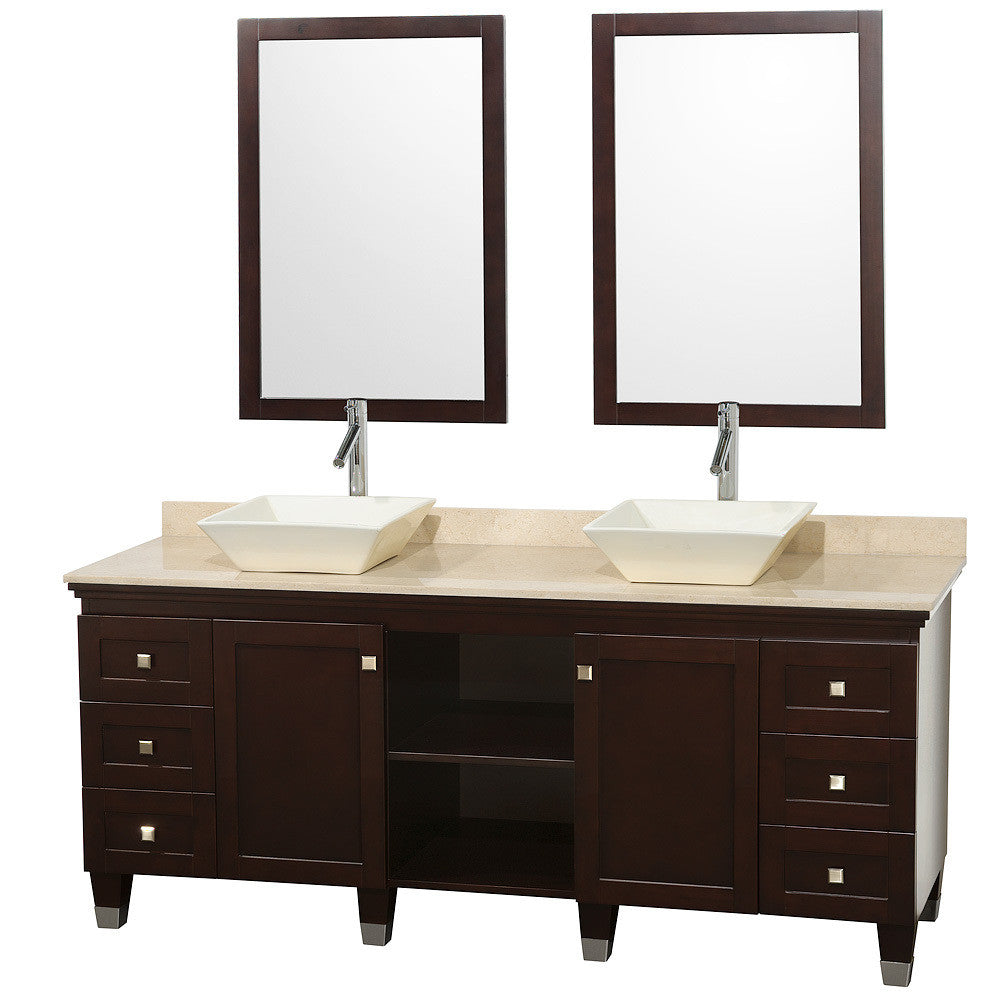 WYNDHAM COLLECTION Premiere 72-Inch Double Bathroom Vanity Set - Espresso