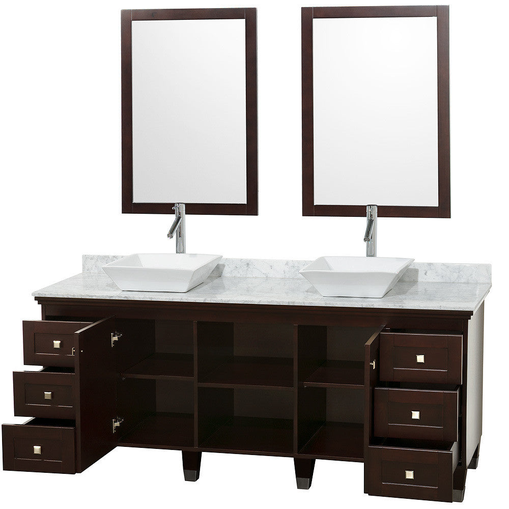 WYNDHAM COLLECTION Premiere 72-Inch Double Bathroom Vanity Set - Espresso