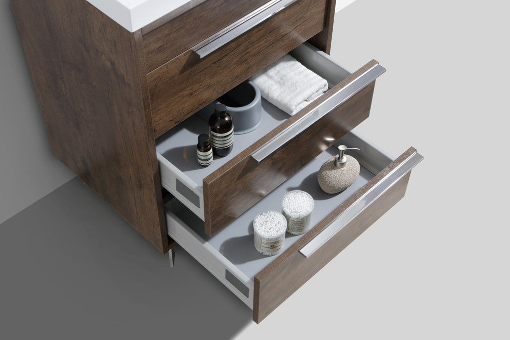 Aquamoon Roma 24 Modern Bathroom Vanity - Rosewood