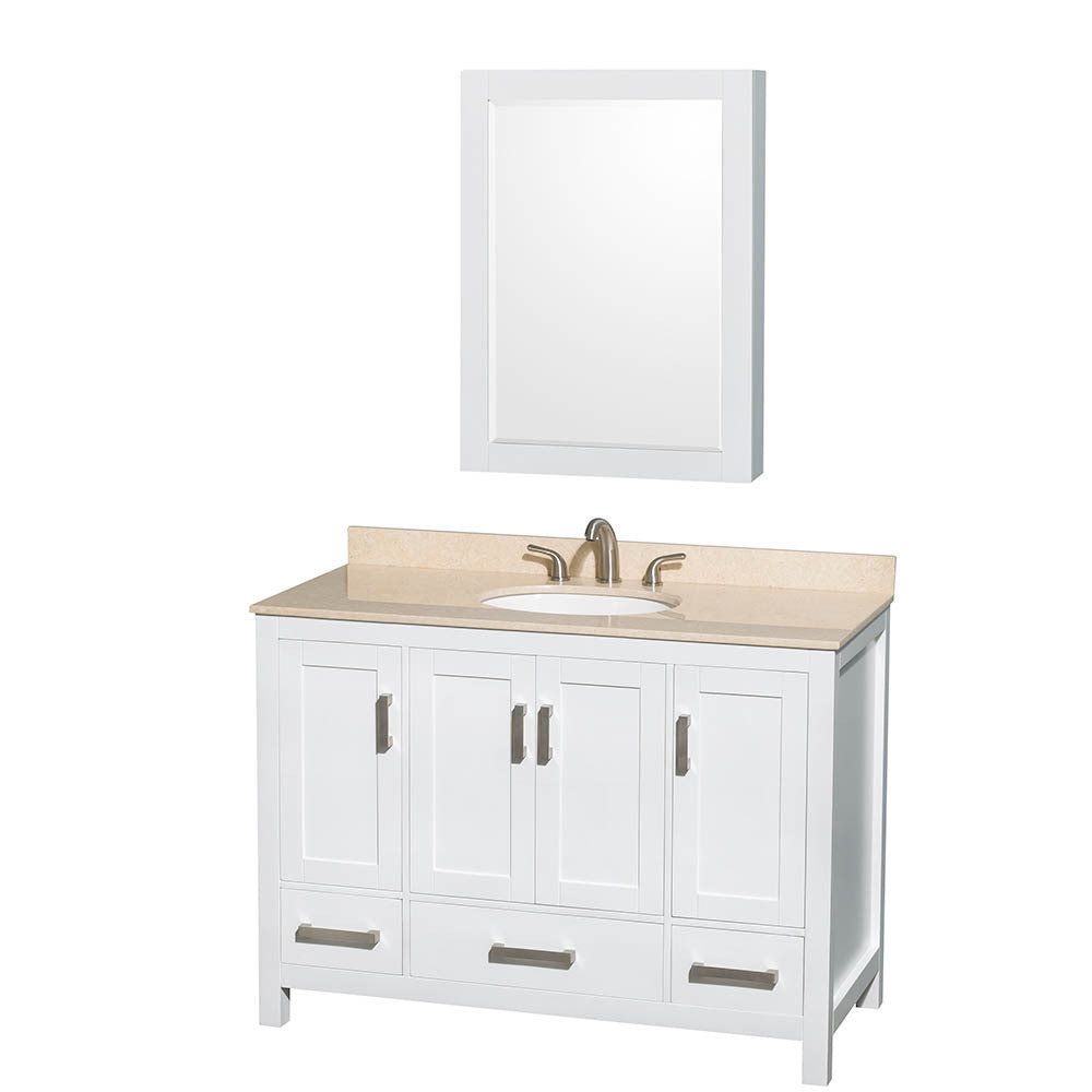 WYNDHAM COLLECTION Sheffield 48-Inch Single Bathroom Vanity - White