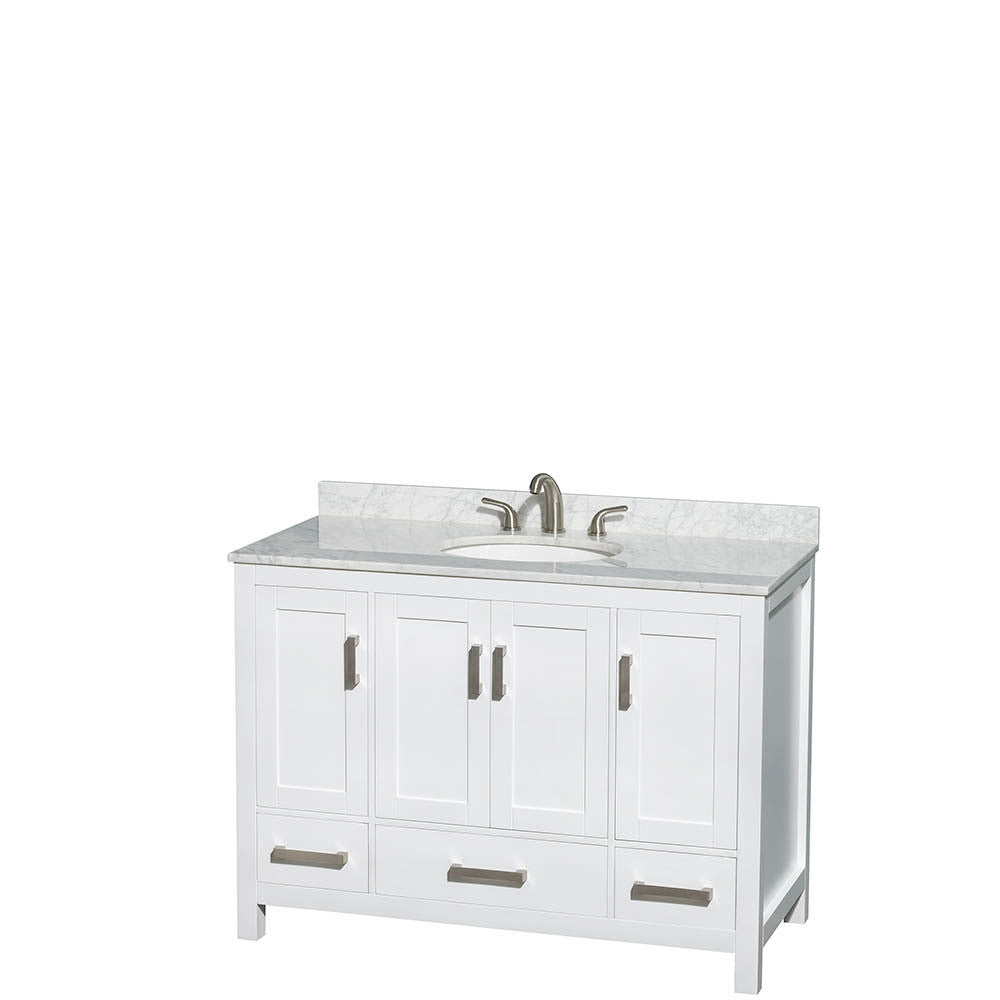 WYNDHAM COLLECTION Sheffield 48-Inch Single Bathroom Vanity - White