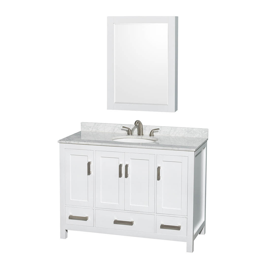 WYNDHAM COLLECTION Sheffield 48-Inch Single Bathroom Vanity - White