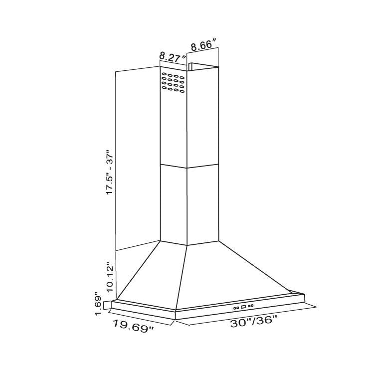 Cavaliere SV218B2 36" Wall Mounted Range Hood