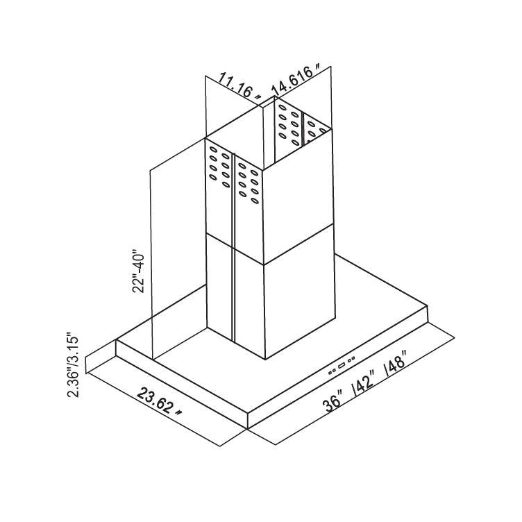 Cavaliere SV218Z2 48 Island Mounted Range Hood
