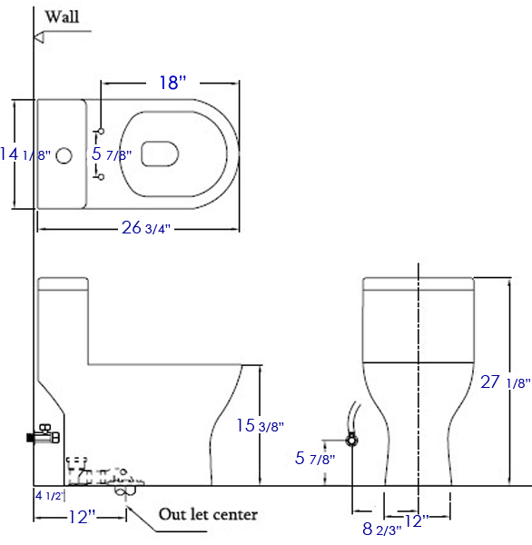 EAGO One Piece Toilet - T353