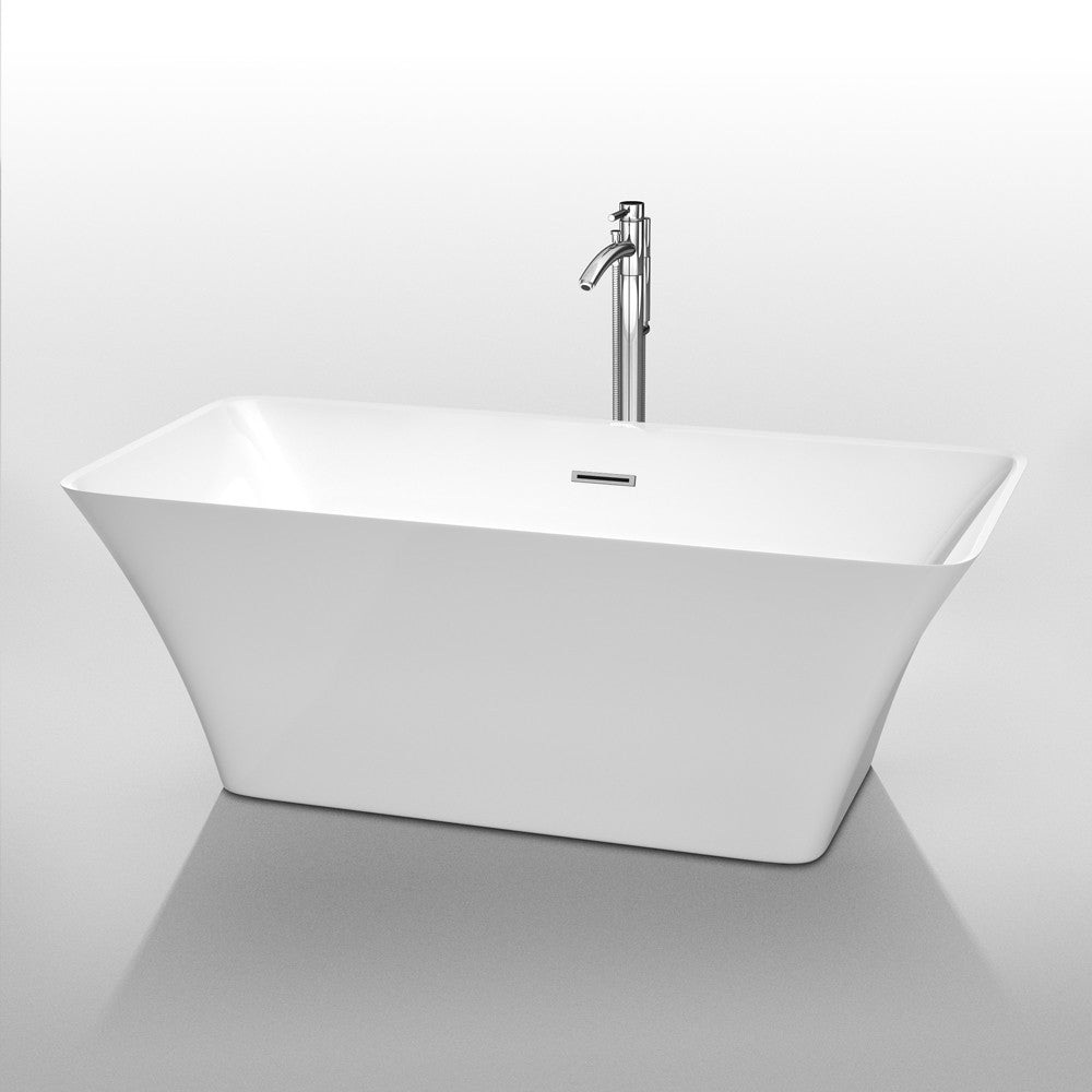 WYNDHAM COLLECTION Tiffany 59-Inch Small Soaking Bathtub
