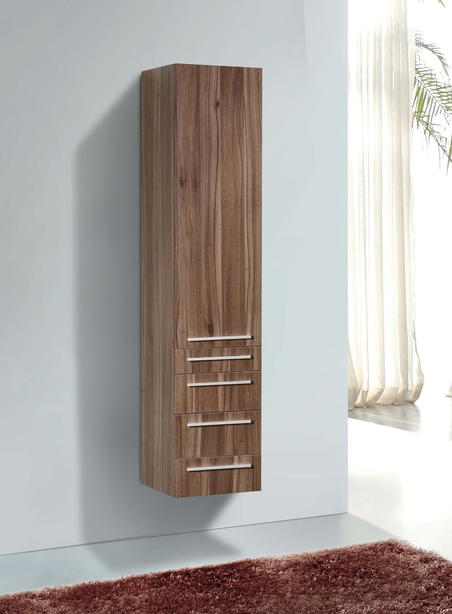 Aquamoon Venice 92" Double Modern Bathroom Vanity set - Walnut