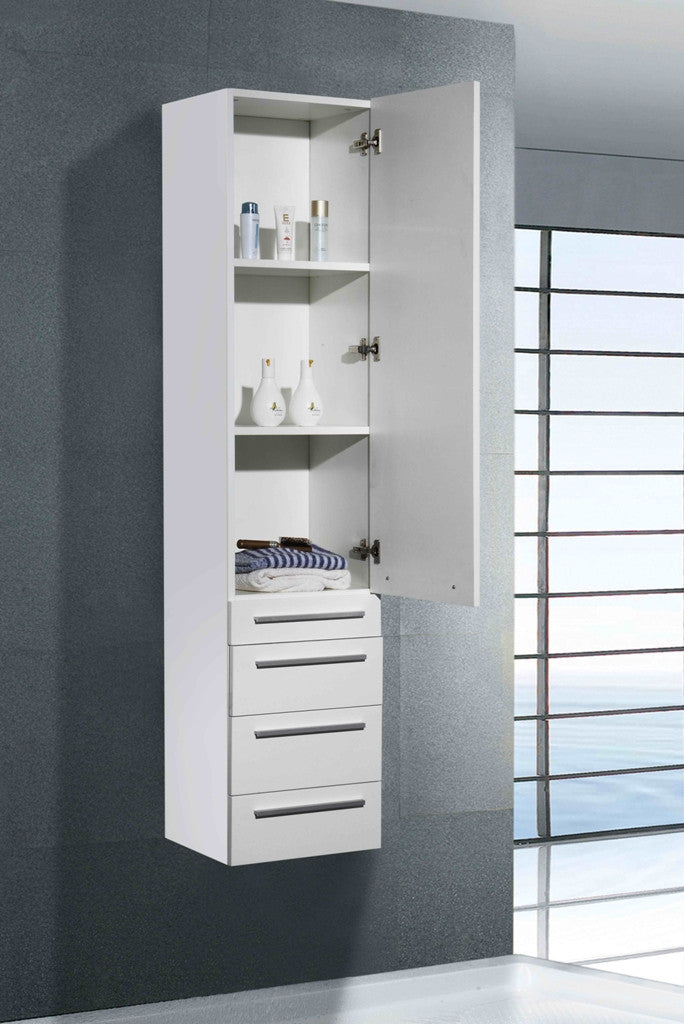 Aquamoon Vance Modern Linen Cabinet - White
