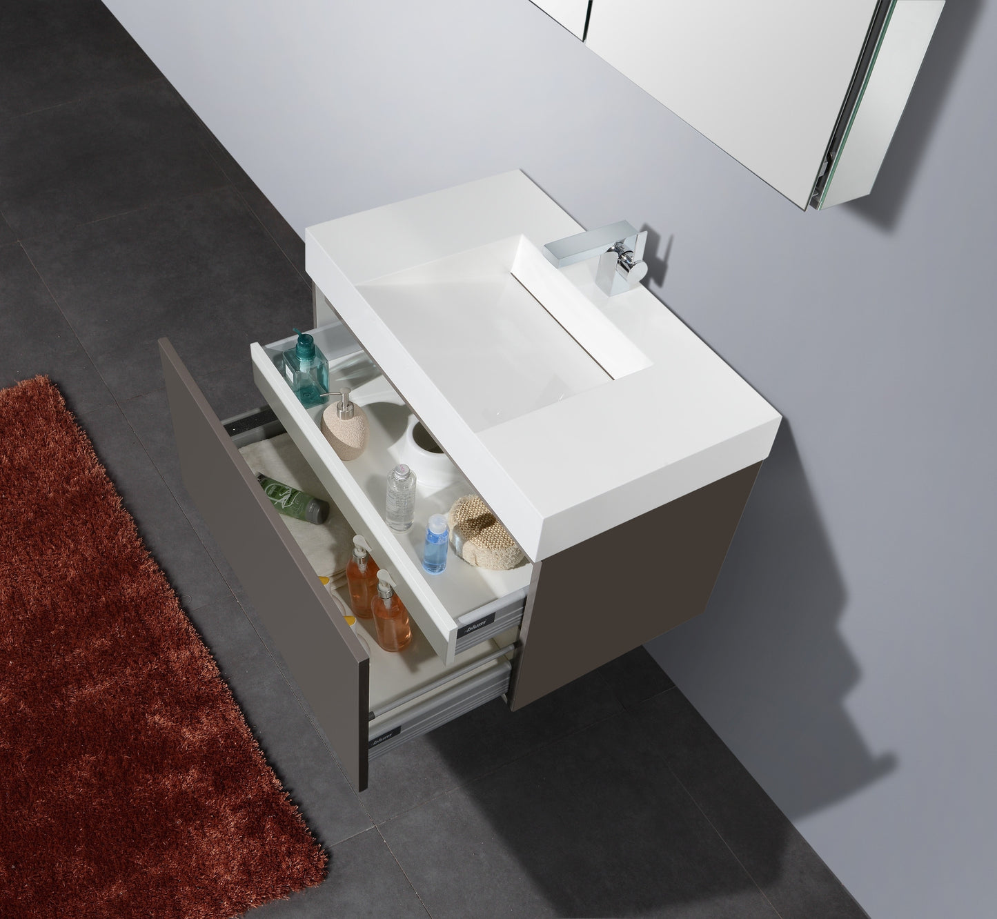 Aquamoon Venice 31" Modern Bathroom Vanity Set - Grey Brown