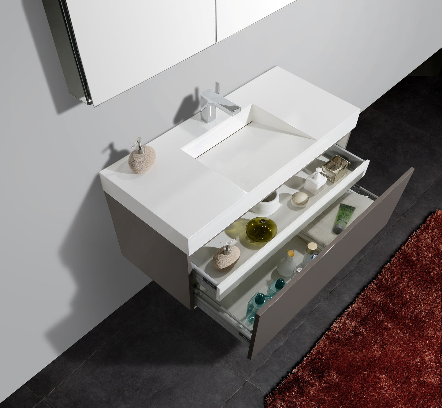 Aquamoon Venice 39 Modern Bathroom Vanity Set - Grey Brown