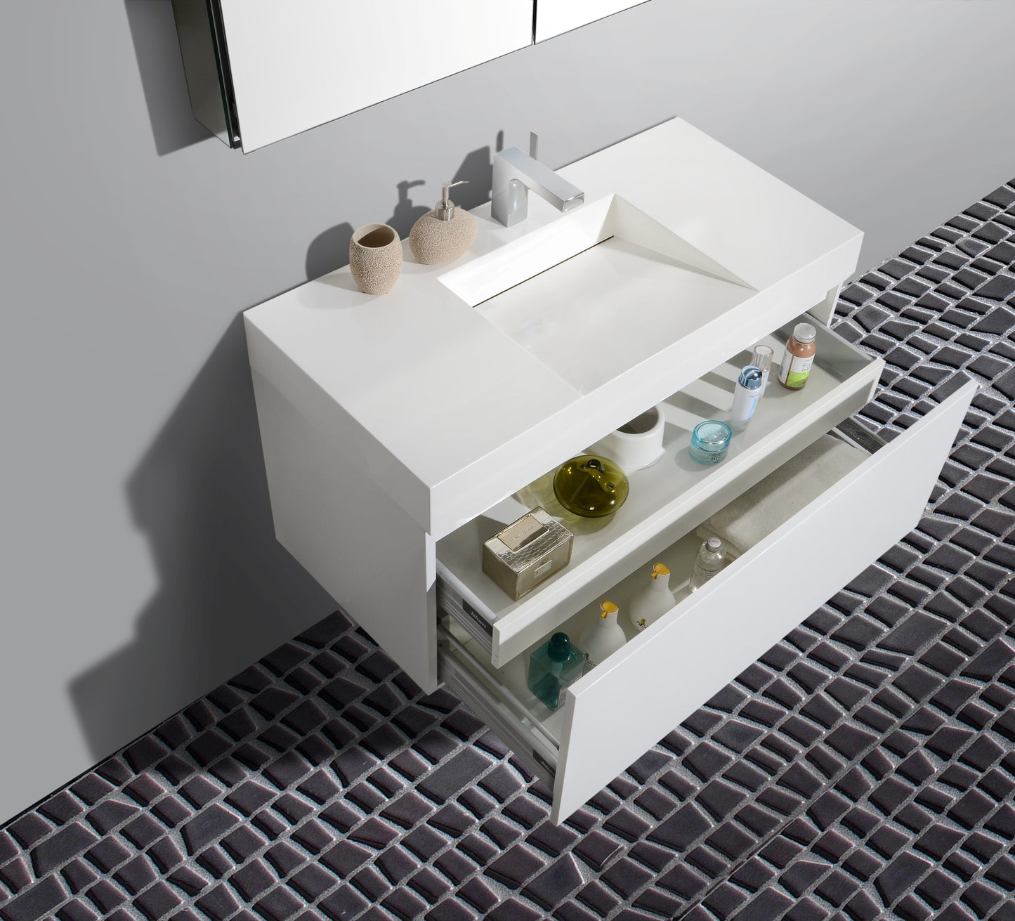 Aquamoon Venice 39 Modern Bathroom Vanity Set - White