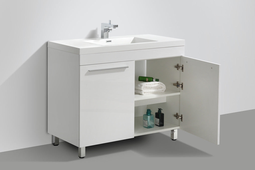 Aquamoon Ocean 39 1/8 White modern Bathroom Vanity Set