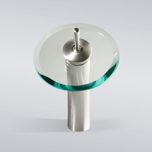 Aqua Decor Waterfall Tall Single Hole Mount Bathroom Vanity Faucet - (Brushed Nickel)