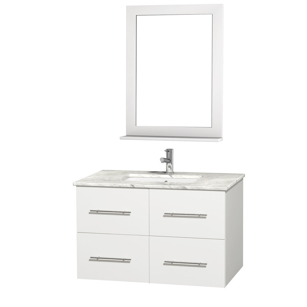 Wyndham Collection Centra 36" single bathroom vanity set - White