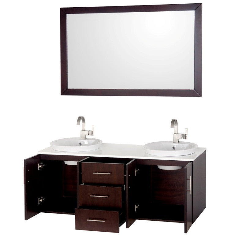 Wyndham Collection Arrano 55 Double Bathroom Vanity Set - Espresso
