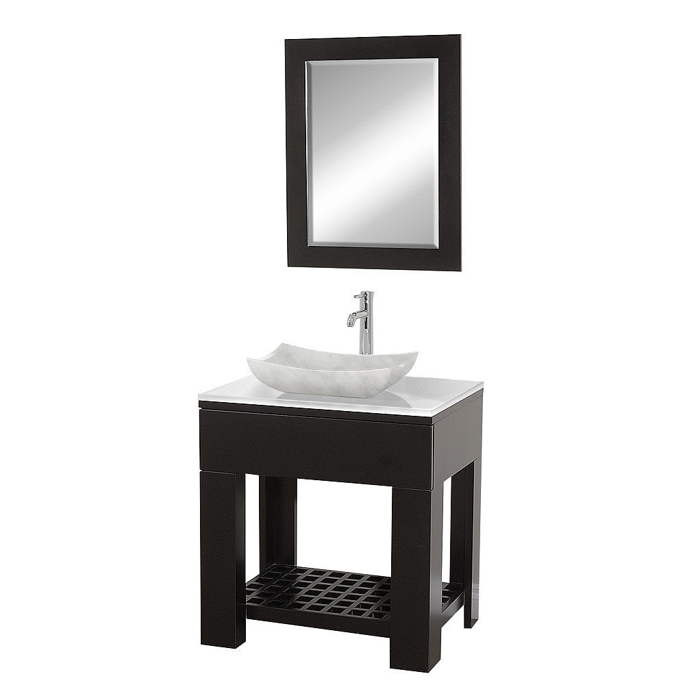 WYNDHAM COLLECTION Zen ll 30-Inch Modern Bathroom Vanity Set - Espresso
