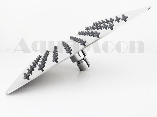 Aquamoon 8 Inch Square Ultra Thin Rain Shower Head - Chrome