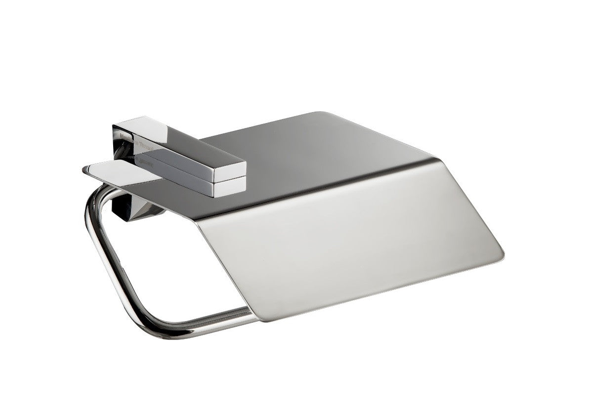 Cristal toilet paper holder with lid - Chrome