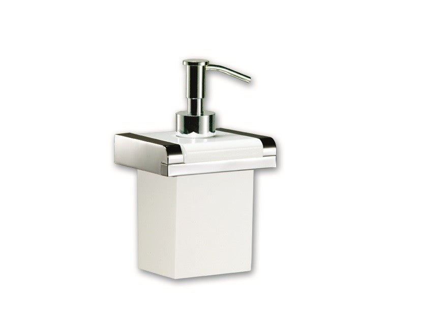 Musa wall soap dispenser - White ceramic and chrome