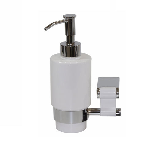 Iris wall soap dispenser - Chrome/White