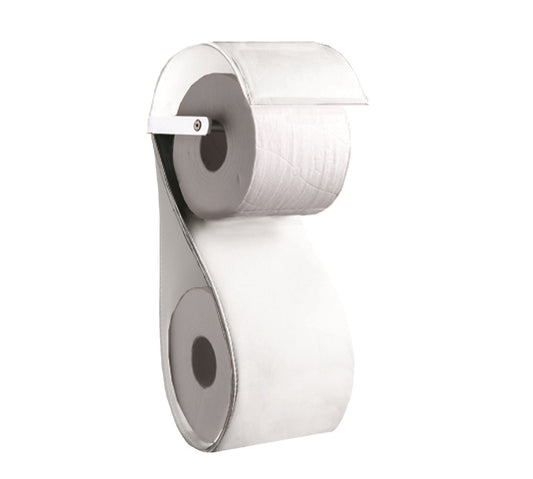 Iris leather paper holder with spare - White