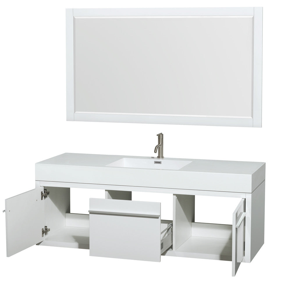 Axa 60 inch Single Bathroom Vanity in Glossy White