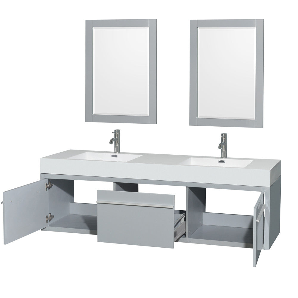 Axa 72 inch Double Bathroom Vanity - Dove Gray